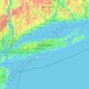 Mapa topográfico Long Island, altitud, relieve