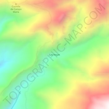 Mapa topográfico Las Vegas, altitud, relieve
