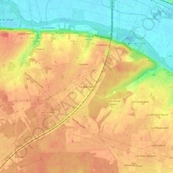 Mapa topográfico La Babinière, altitud, relieve