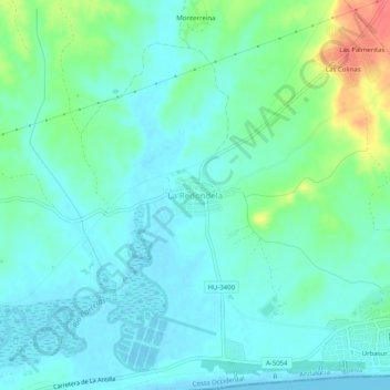 Mapa topográfico La Redondela, altitud, relieve