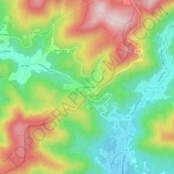 Mapa topográfico La Chevetraye, altitud, relieve