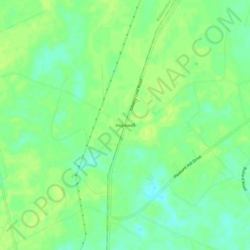 Mapa topográfico Hopewell, altitud, relieve