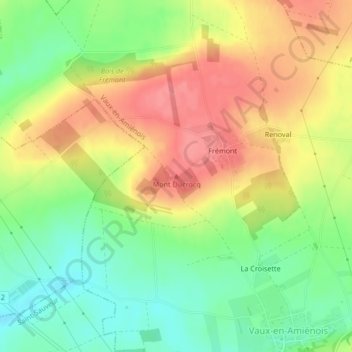 Mapa topográfico Mont Ducrocq, altitud, relieve