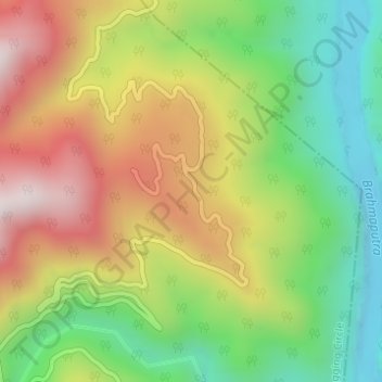 Mapa topográfico Jengging, altitud, relieve