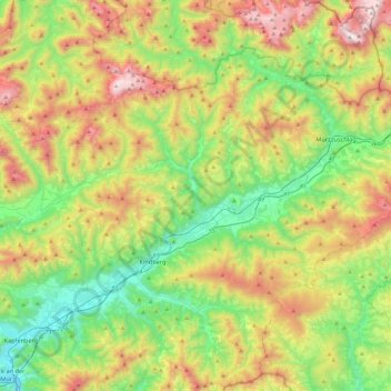 Mapa topográfico Sankt Barbara im Mürztal, altitud, relieve