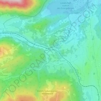 Mapa topográfico Klais, altitud, relieve