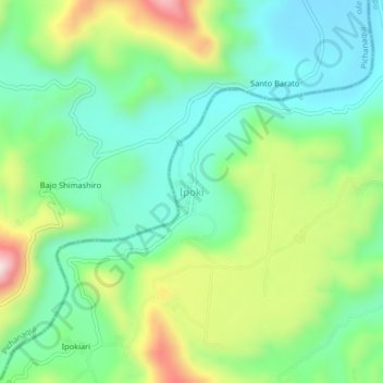 Mapa topográfico Ipoki, altitud, relieve