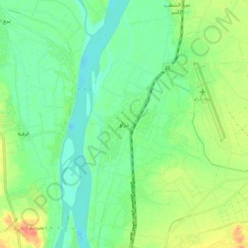 Mapa topográfico Daraw, altitud, relieve