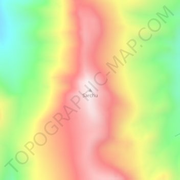 Mapa topográfico Sarchu, altitud, relieve