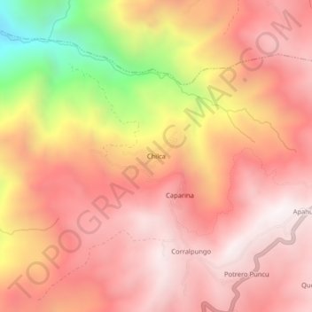 Mapa topográfico Chilca, altitud, relieve