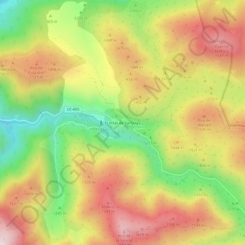 Mapa topográfico El Villar de Santiago, altitud, relieve