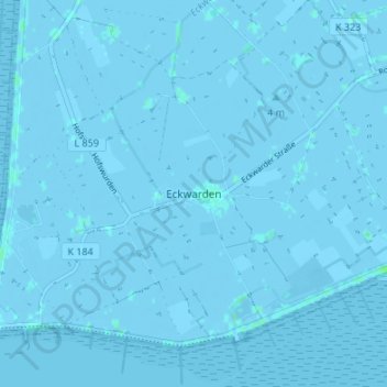 Mapa topográfico Eckwarden, altitud, relieve