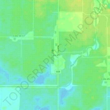 Mapa topográfico Coto 47, altitud, relieve