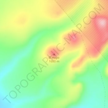 Mapa topográfico El Hoyo, altitud, relieve