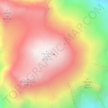 Mapa topográfico Pierce County, altitud, relieve