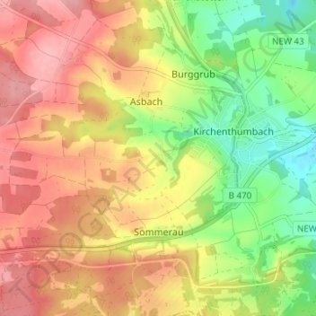 Mapa topográfico Görglas, altitud, relieve