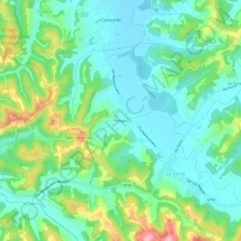 Mapa topográfico Palagio, altitud, relieve