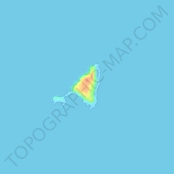 Mapa topográfico Isla Coco, altitud, relieve
