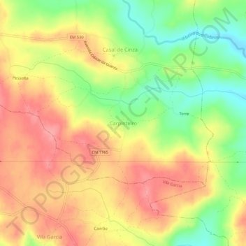 Mapa topográfico Carpinteiro, altitud, relieve