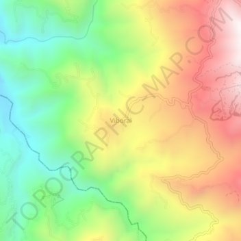 Mapa topográfico Viboral, altitud, relieve