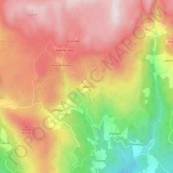 Mapa topográfico Gamoal, altitud, relieve