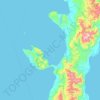 Mapa topográfico Pulau Laut, altitud, relieve