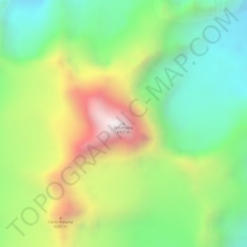 Mapa topográfico Ancohuma, altitud, relieve