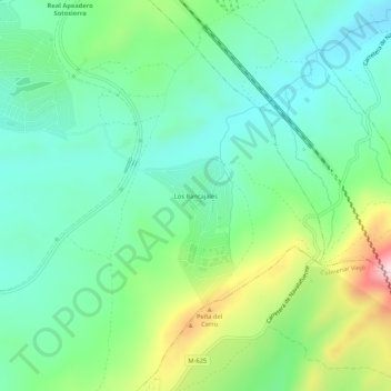 Mapa topográfico Los Rancajales, altitud, relieve
