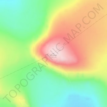 Mapa topográfico Kvitekoll, altitud, relieve