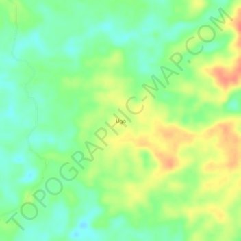 Mapa topográfico Ugo, altitud, relieve