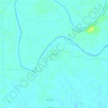 Mapa topográfico Solra, altitud, relieve
