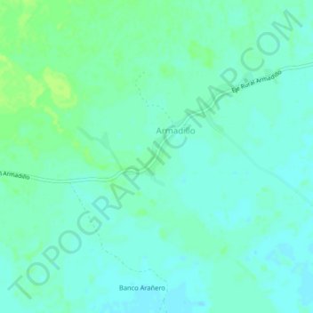 Mapa topográfico Armadillo, altitud, relieve