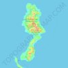Mapa topográfico Pulau Karakelong, altitud, relieve