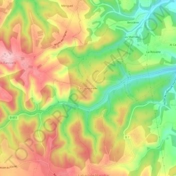 Mapa topográfico La Courounelle, altitud, relieve
