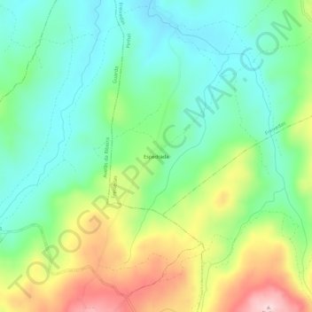 Mapa topográfico Espedrada, altitud, relieve
