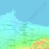 Mapa topográfico Tegal, altitud, relieve