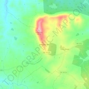 Mapa topográfico Aldeia da Serra, altitud, relieve