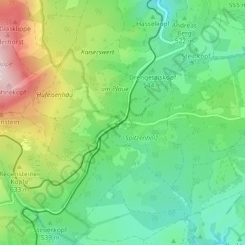 Mapa topográfico Drei Annen Hohne, altitud, relieve