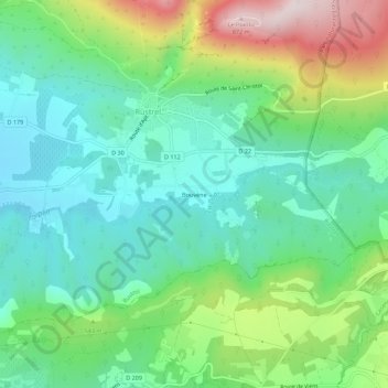 Mapa topográfico Bouvène, altitud, relieve