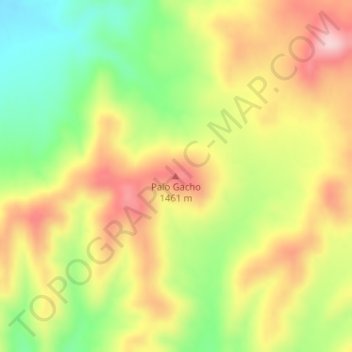 Mapa topográfico Palo Gacho, altitud, relieve