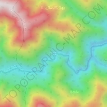 Mapa topográfico Bukit, altitud, relieve