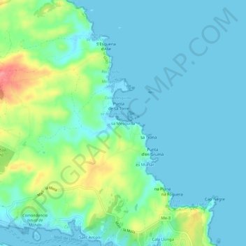 Mapa topográfico sa Mesquida, altitud, relieve