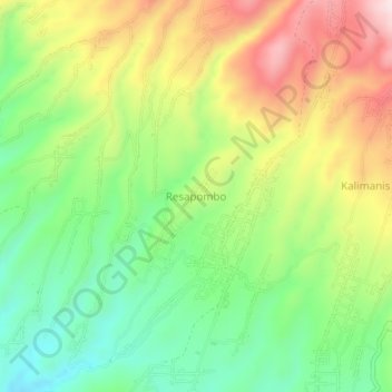 Mapa topográfico Resapombo, altitud, relieve