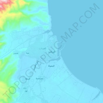 Mapa topográfico Quriyat, altitud, relieve