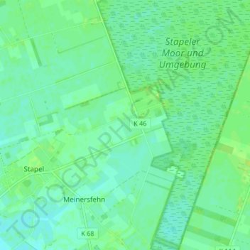 Mapa topográfico Stapelermoor, altitud, relieve