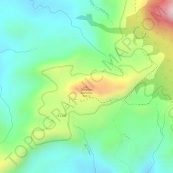 Mapa topográfico Cordillera Dariense, altitud, relieve