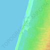 Mapa topográfico Praia da Tocha, altitud, relieve