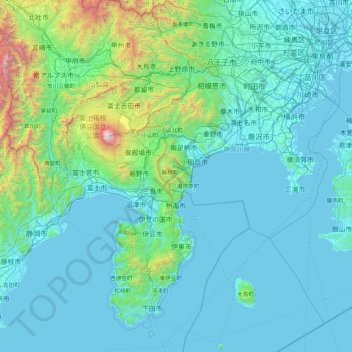 Mapa topográfico 足柄下郡, altitud, relieve