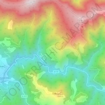 Mapa topográfico Parès, altitud, relieve