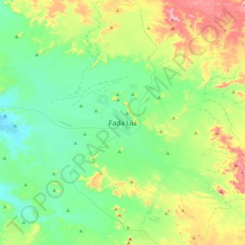 Mapa topográfico Fada فادا, altitud, relieve
